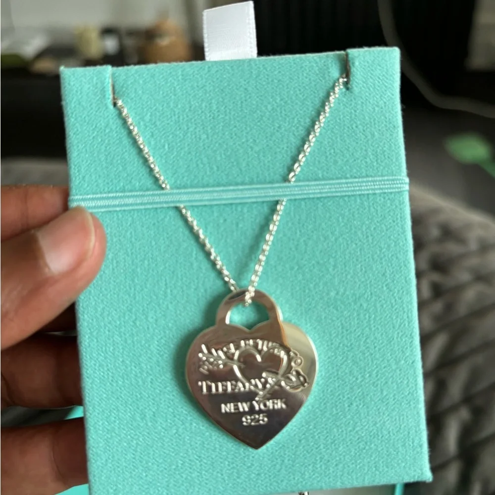Tiffany & Co. Silver Heart Charm Necklace - Picture 2 of 11
